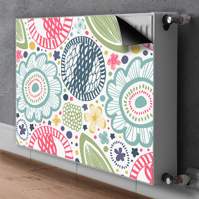 Magnetiskt radiatorskydd Färgglada blommor