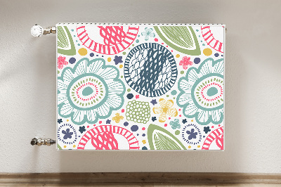 Magnetiskt radiatorskydd Färgglada blommor