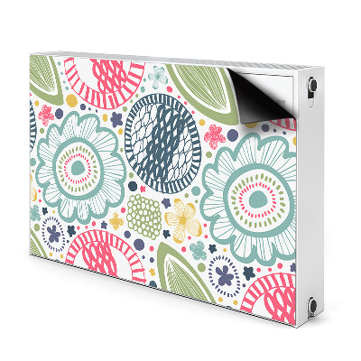 Magnetiskt radiatorskydd Färgglada blommor