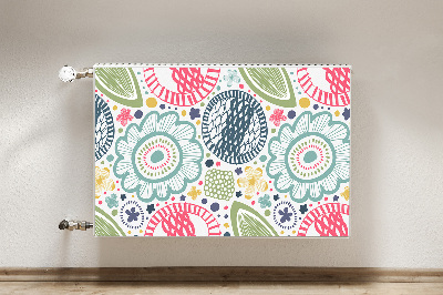 Magnetiskt radiatorskydd Färgglada blommor
