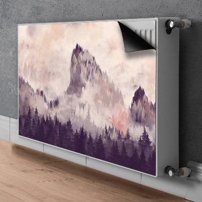 Magnetisk radiatorkåpa Berg i skogen