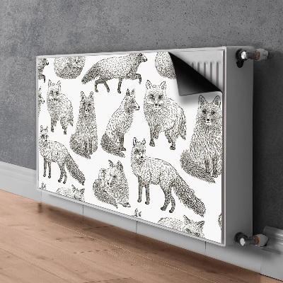 Magnetisk radiatorkåpa Ritade rävar