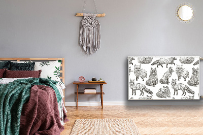 Magnetisk radiatorkåpa Ritade rävar