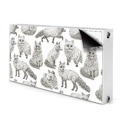 Magnetisk radiatorkåpa Ritade rävar
