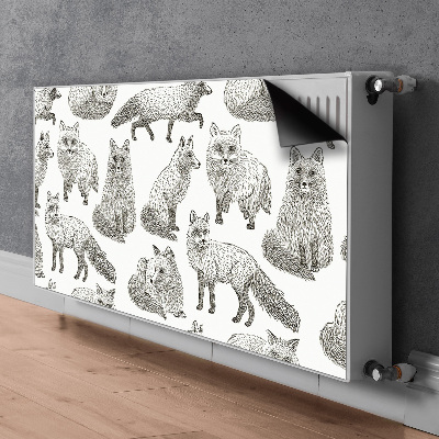 Magnetisk radiatorkåpa Ritade rävar