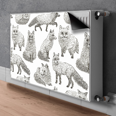 Magnetisk radiatorkåpa Ritade rävar