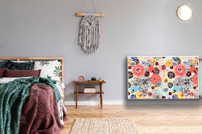 Magnetisk radiatorkåpa Blommönster