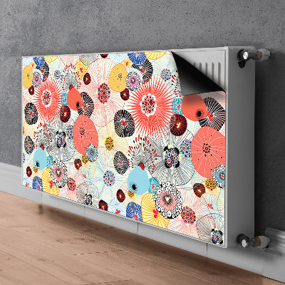 Magnetisk radiatorkåpa Blommönster