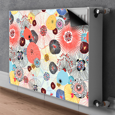 Magnetisk radiatorkåpa Blommönster