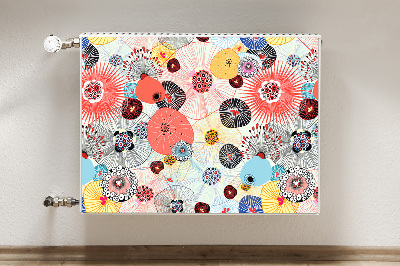 Magnetisk radiatorkåpa Blommönster