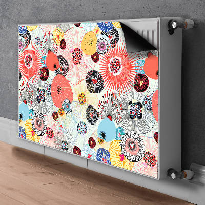 Magnetisk radiatorkåpa Blommönster