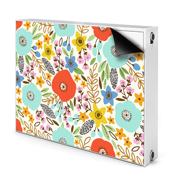 Magnetisk radiatorkåpa Blommor äng