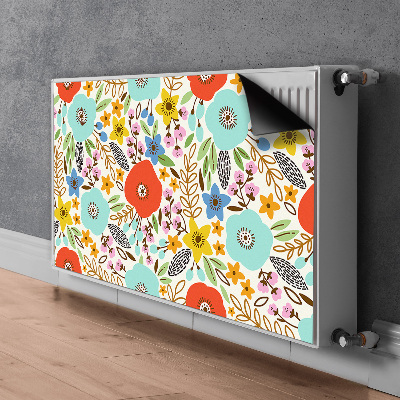 Magnetisk radiatorkåpa Blommor äng