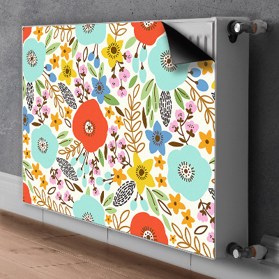 Magnetisk radiatorkåpa Blommor äng