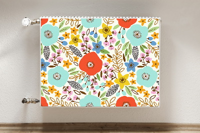 Magnetisk radiatorkåpa Blommor äng