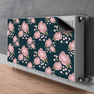 Magnetiskt radiatorskydd Rosa blommor