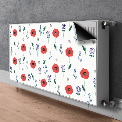 Magnetiskt radiatorskydd Rött fält av vallmo