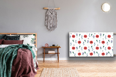 Magnetiskt radiatorskydd Rött fält av vallmo