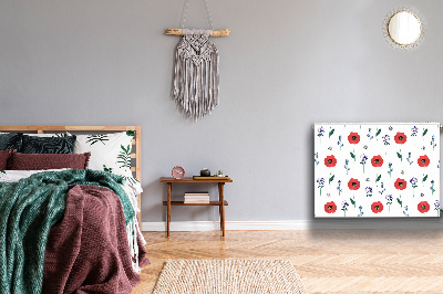 Magnetiskt radiatorskydd Rött fält av vallmo