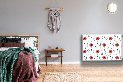 Magnetiskt radiatorskydd Rött fält av vallmo