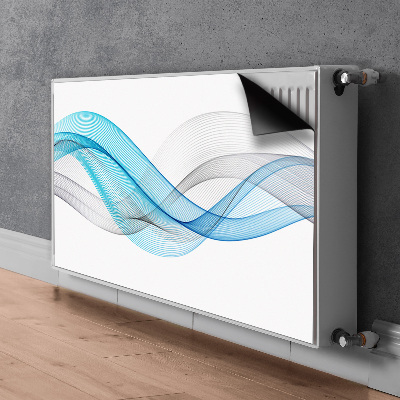 Magnetisk radiatorkåpa Blågrå ränder