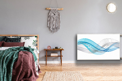 Magnetisk radiatorkåpa Blågrå ränder