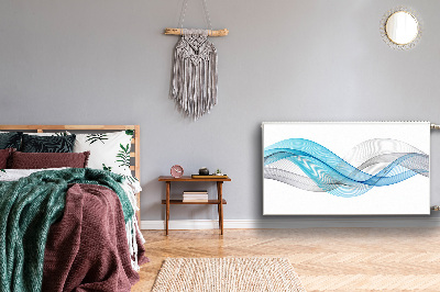 Magnetisk radiatorkåpa Blågrå ränder