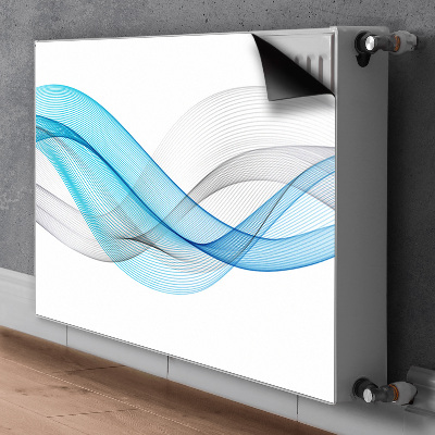 Magnetisk radiatorkåpa Blågrå ränder