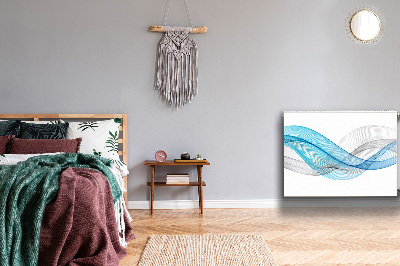 Magnetisk radiatorkåpa Blågrå ränder