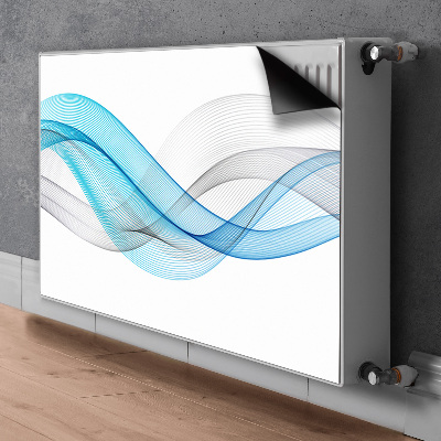 Magnetisk radiatorkåpa Blågrå ränder