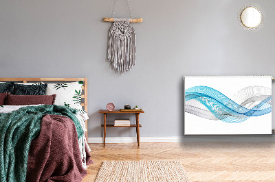 Magnetisk radiatorkåpa Blågrå ränder