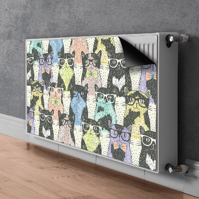 Magnetiskt radiatorskydd Katter med glasögon
