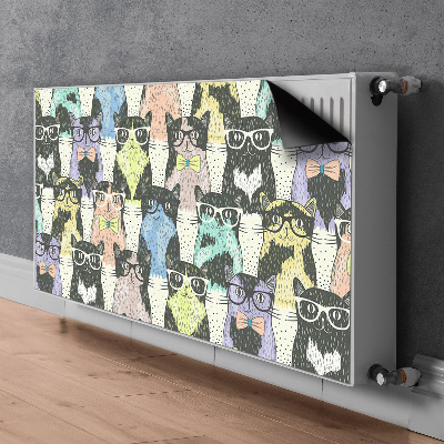 Magnetiskt radiatorskydd Katter med glasögon