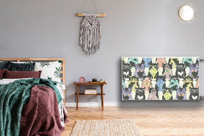 Magnetiskt radiatorskydd Katter med glasögon