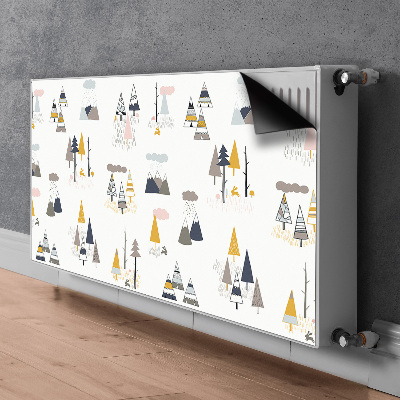 Magnetisk radiatorkåpa Ritade träd