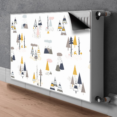 Magnetisk radiatorkåpa Ritade träd