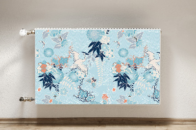 Magnetisk radiatorkåpa Trana och blommor