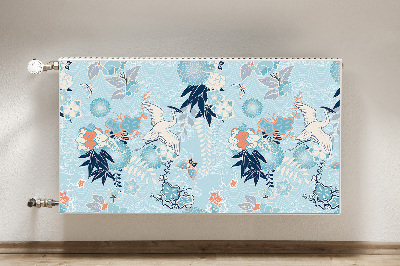 Magnetisk radiatorkåpa Trana och blommor