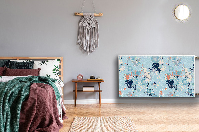 Magnetisk radiatorkåpa Trana och blommor