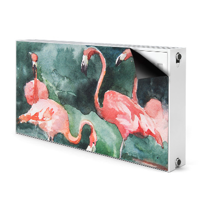 Magnetiskt radiatorskydd Målade flamingor