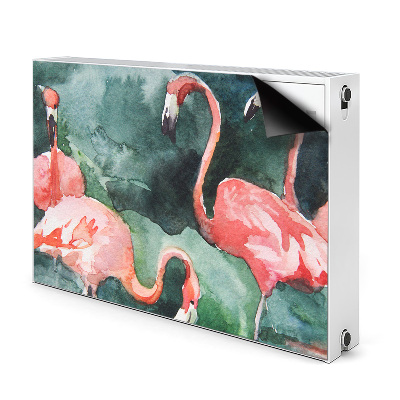 Magnetiskt radiatorskydd Målade flamingor