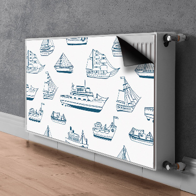 Magnetisk radiatorkåpa Blå skepp