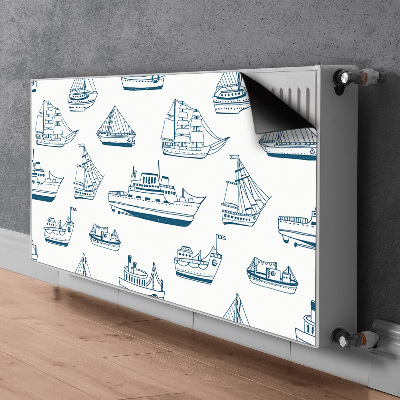 Magnetisk radiatorkåpa Blå skepp