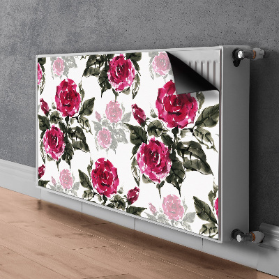 Magnetisk radiatorkåpa Målade rosor