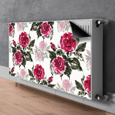 Magnetisk radiatorkåpa Målade rosor
