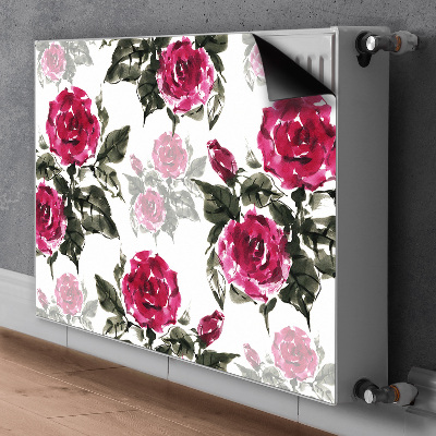 Magnetisk radiatorkåpa Målade rosor
