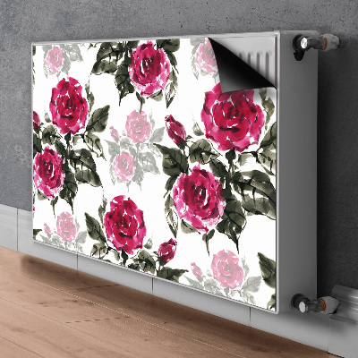 Magnetisk radiatorkåpa Målade rosor