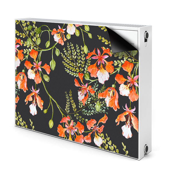 Magnetiskt radiatorskydd Röda blommor