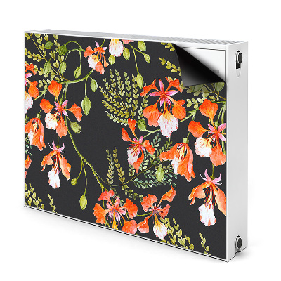 Magnetiskt radiatorskydd Röda blommor