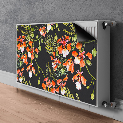 Magnetiskt radiatorskydd Röda blommor
